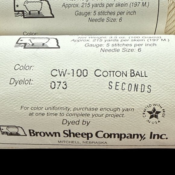 Brown Sheep Cotton Fleece Yarn-Cotton Ball-6 skeins - Picture 4 of 6